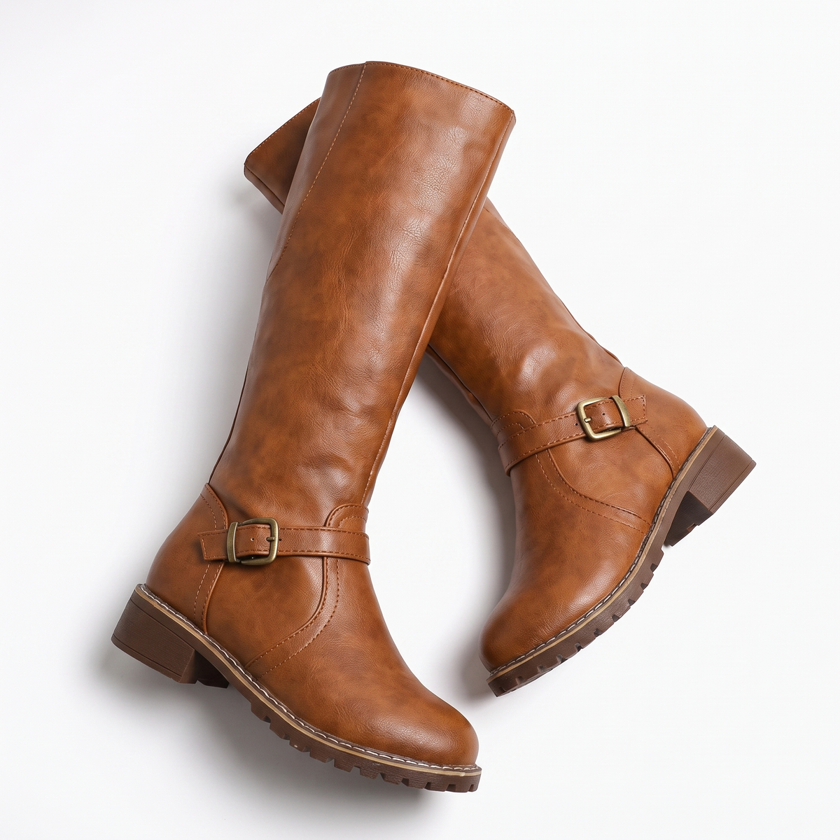 Botas Altas Mujer Hebilla de Piel