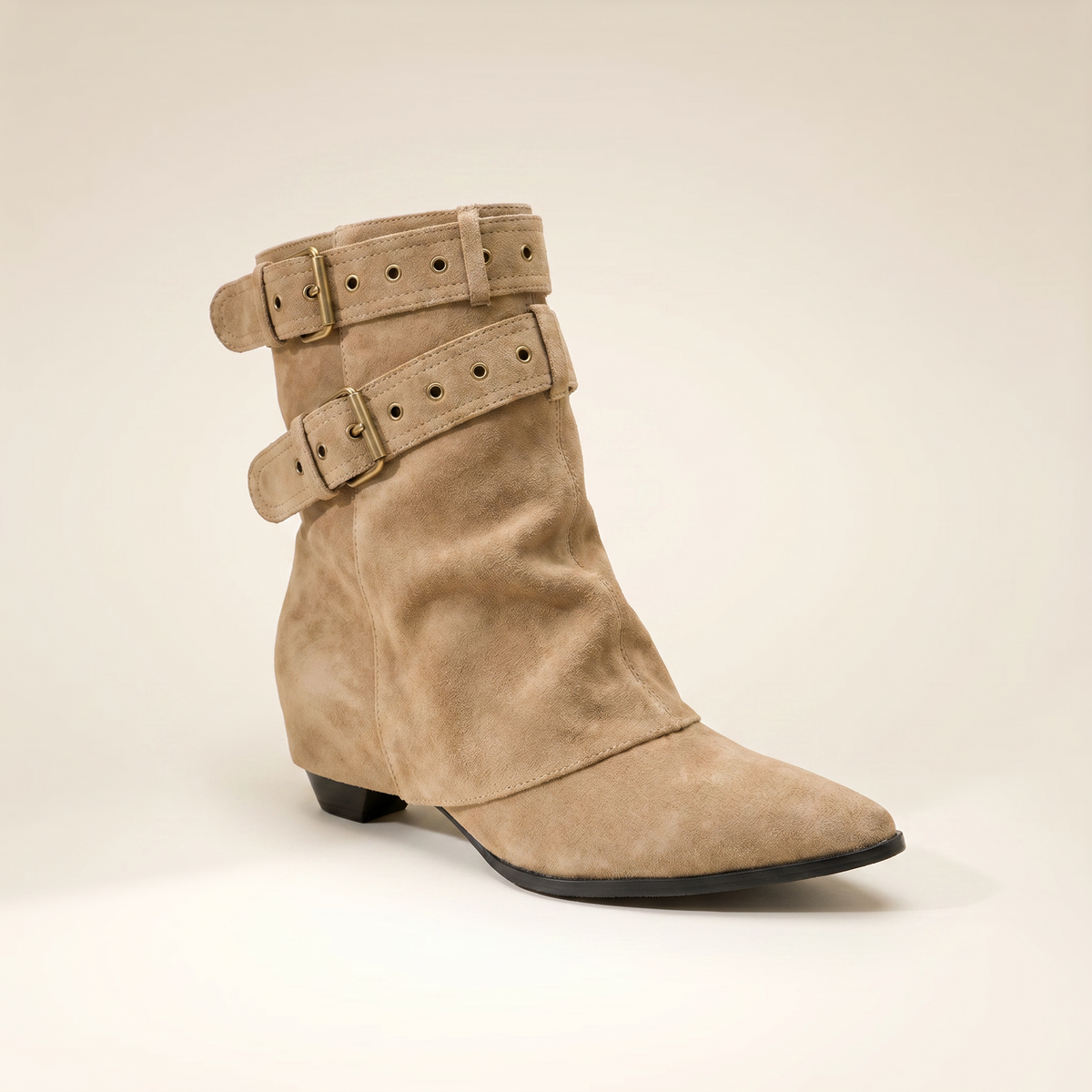 Botines Mujer Hebilla Punta Fina Cómoda