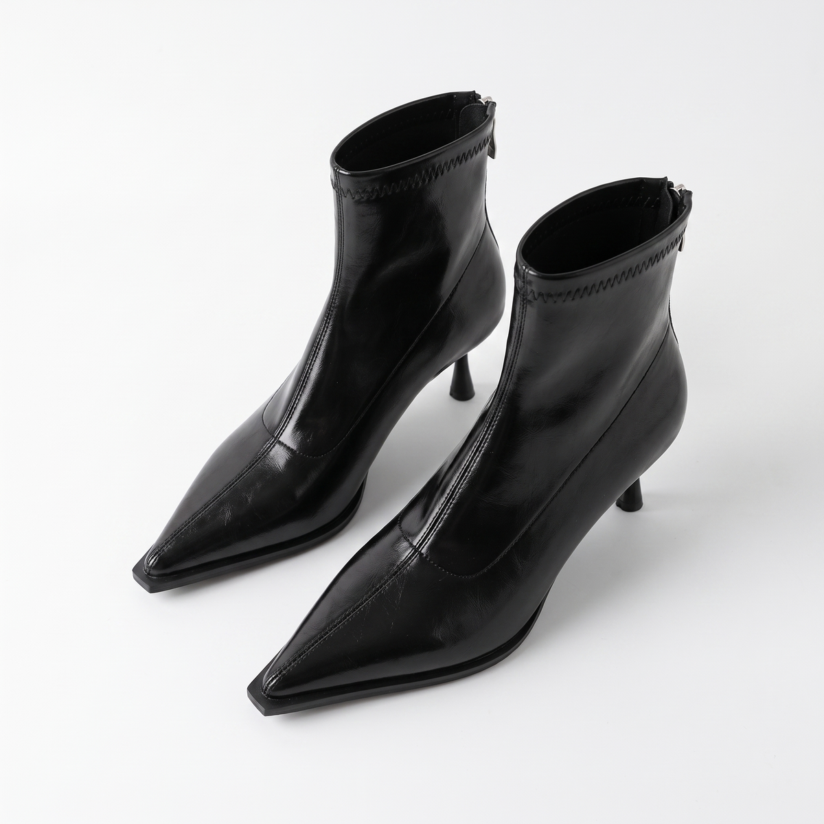 Botines Mujer Punta Fina de Piel