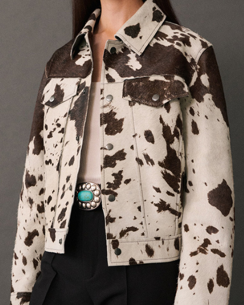 Chaqueta de Cuero Vegano Mujer con Efecto Piel de Becerro - Vista 3