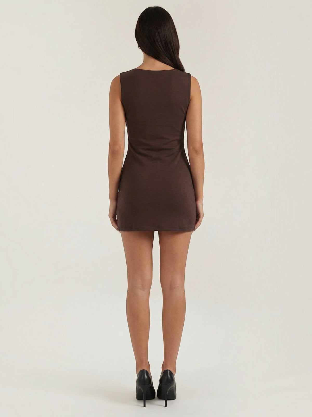 Vestido Corto Ceñido Sin Mangas Mujer