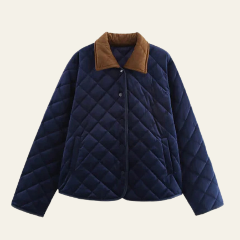 Chaqueta Acolchada de Algodón Mujer Estilo Retro para Entretiempo - Vista 2