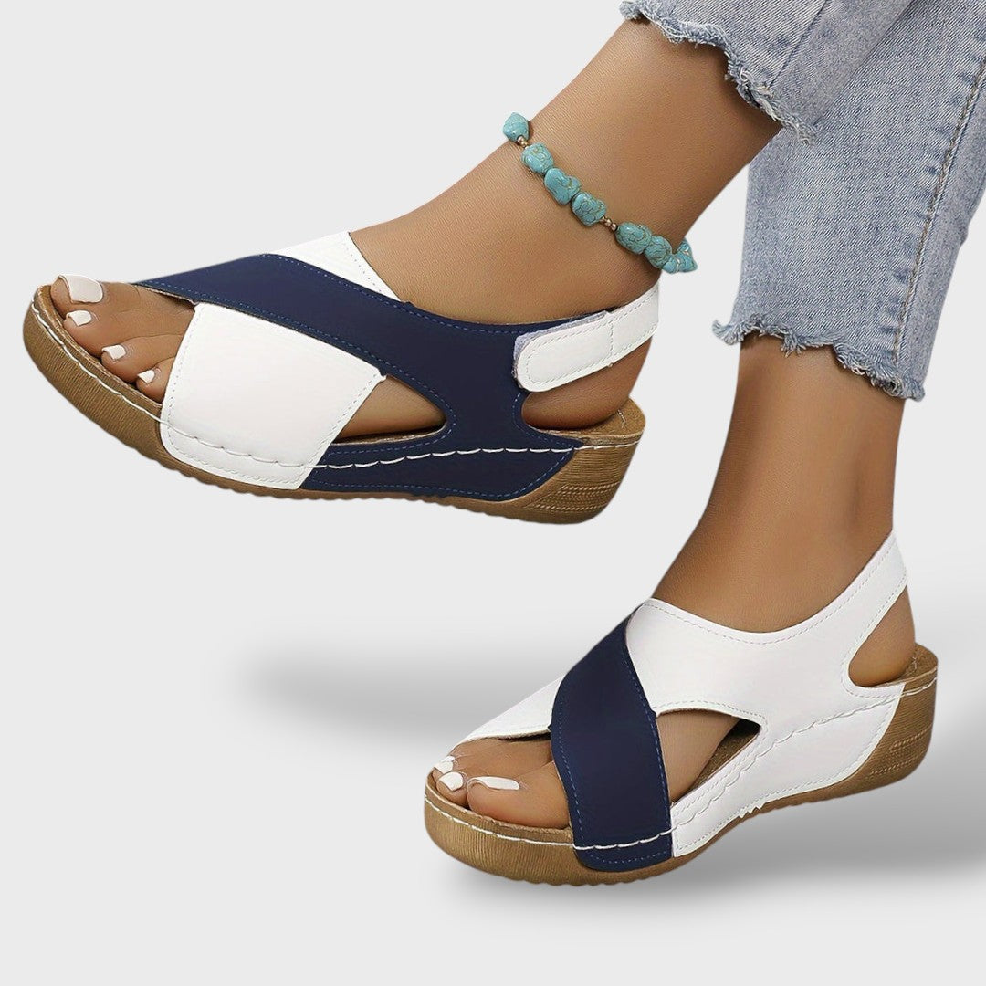 Sandalias Mujer Cuña Cruzadas Slingback