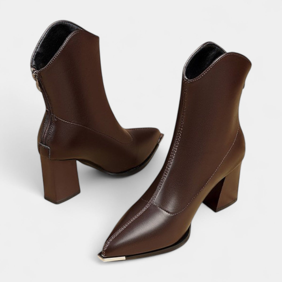 Botas de Tacón Mujer Bloc de Piel