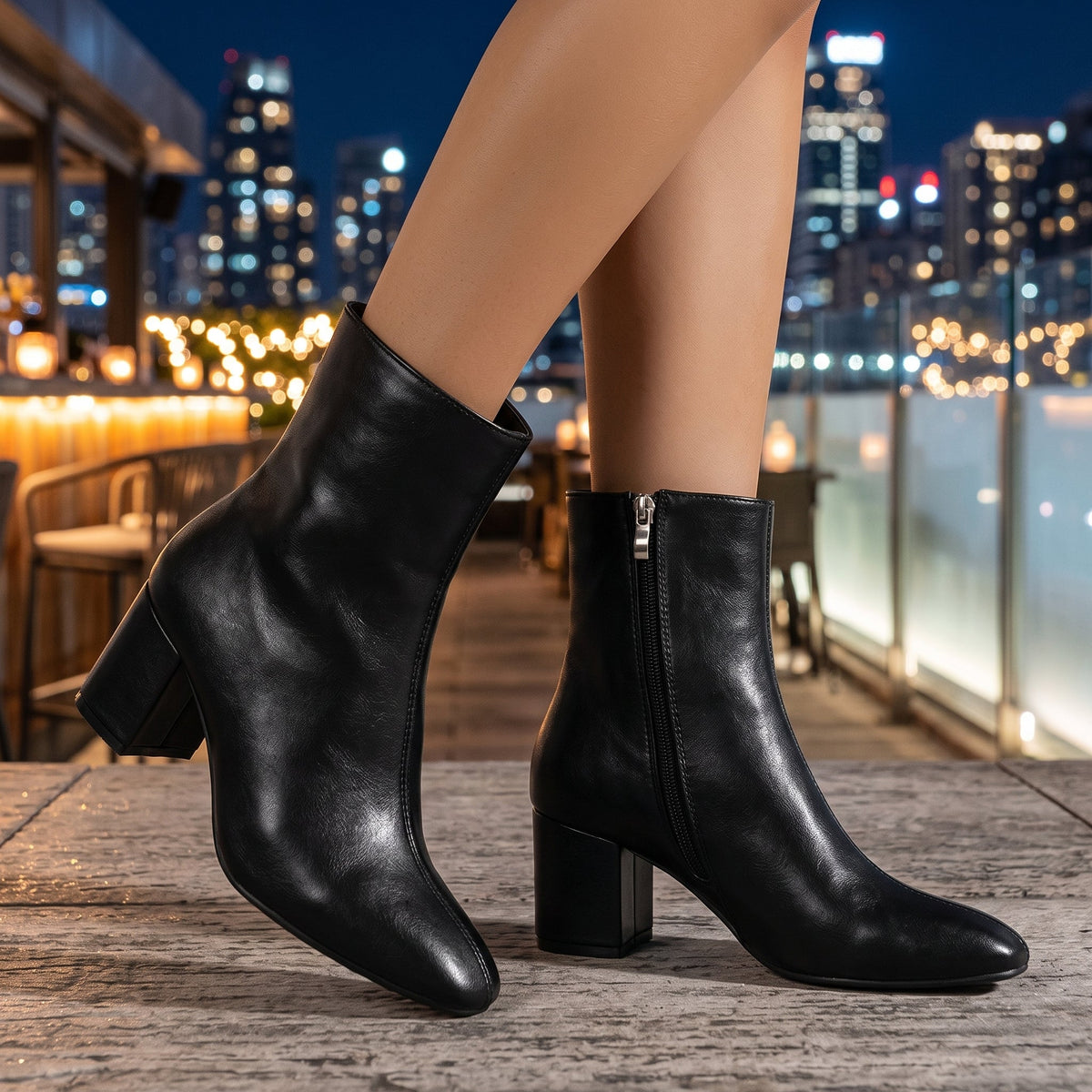 Botines Mujer con Tacón Ancho Elegante