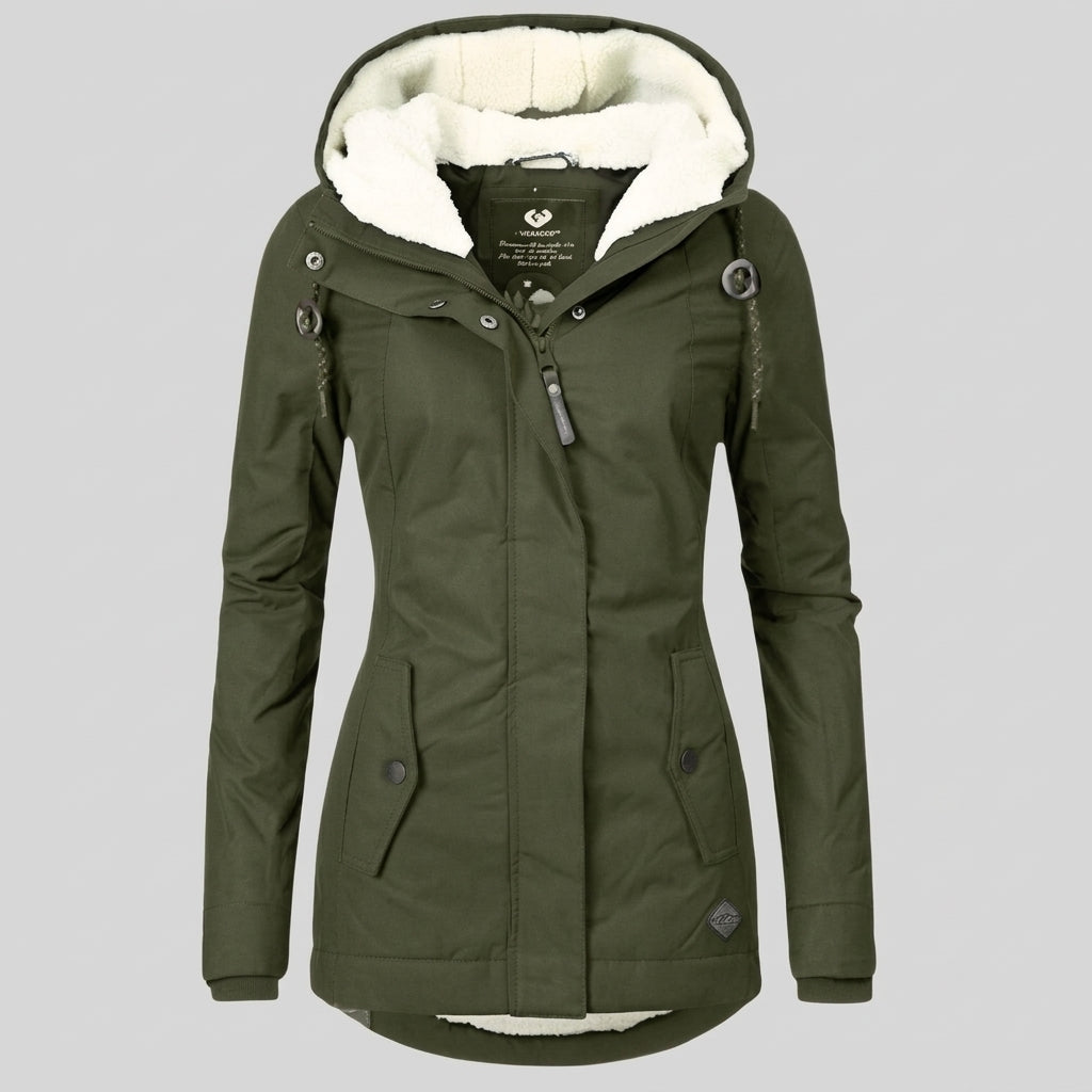 Abrigo Largo Mujer Impermeable con Capucha y Forro Suave - vista 7