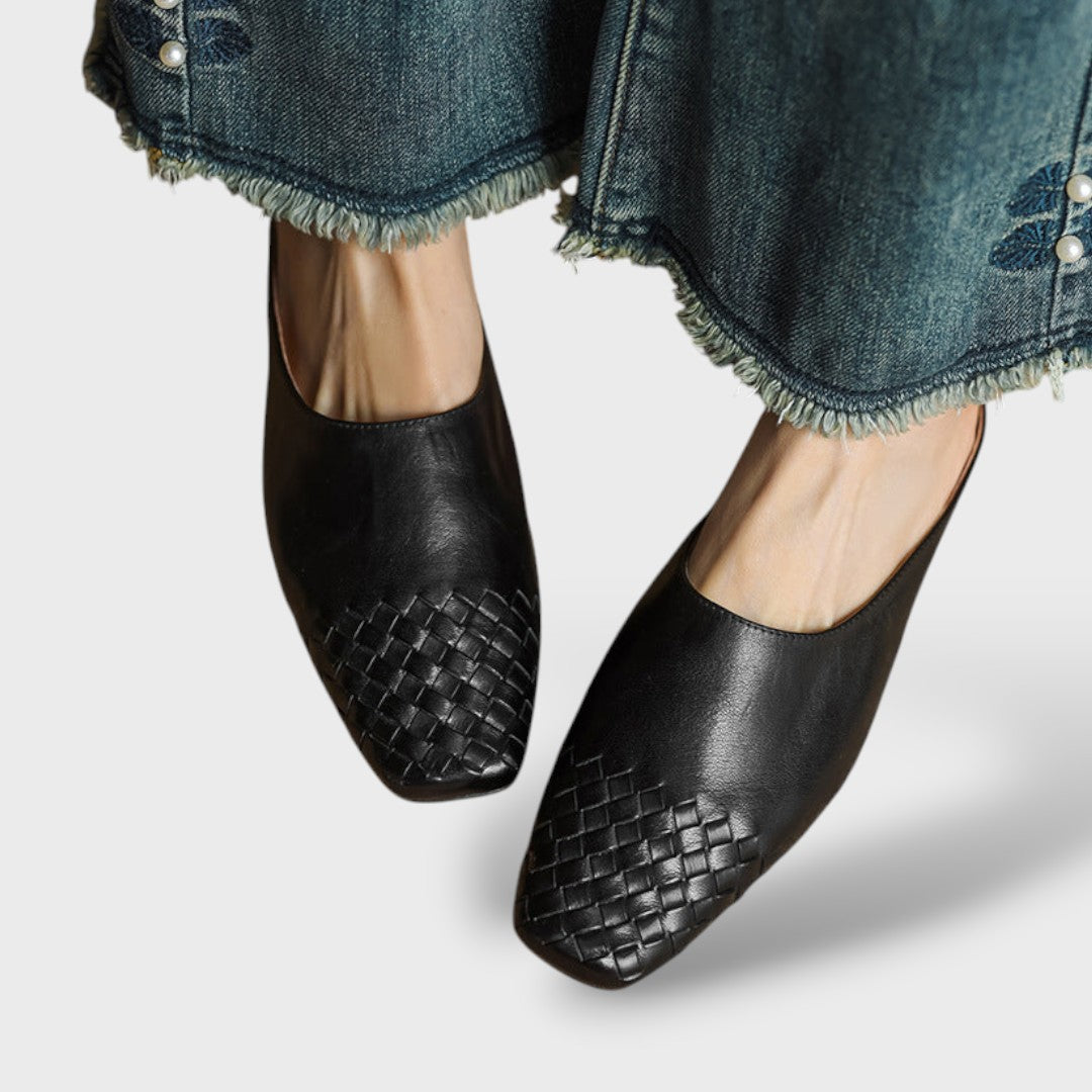 Sandalias Mujer Mule Trenzadas de Piel