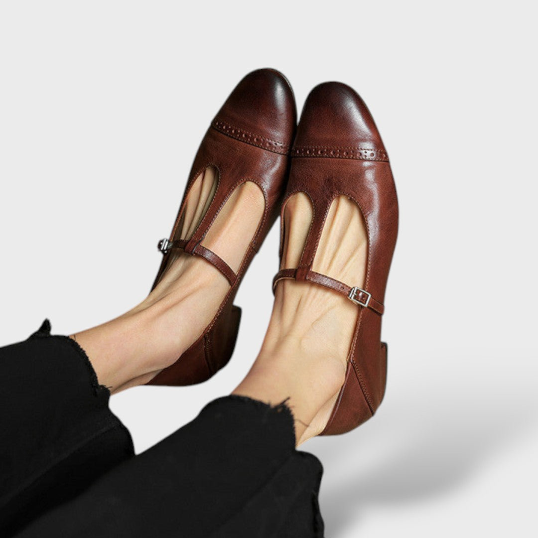 Zapatos de Tacón Mujer Mary Jane Piel