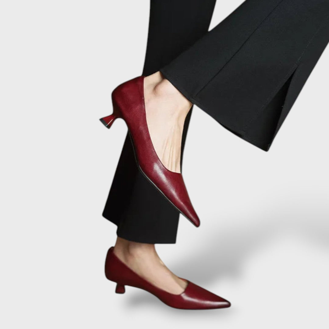 Zapatos de Tacón Mujer Kitten Heel Piel