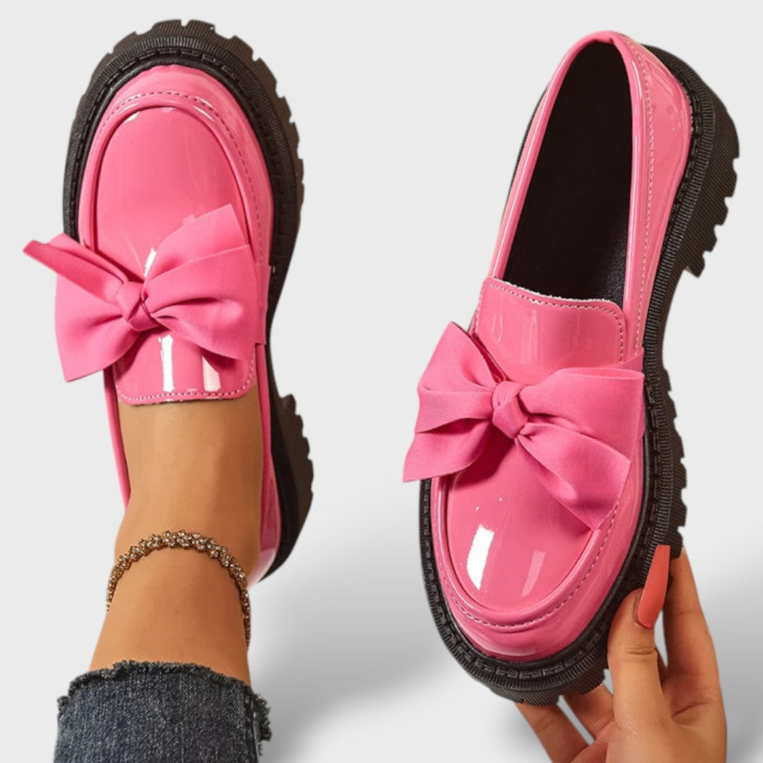 Mocasines Mujer Plataforma Charol Lazo