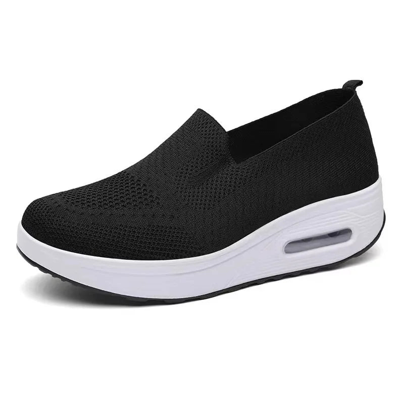 Zapatillas Slip-On Mujer de Punto con Plataforma y Cámara de Aire