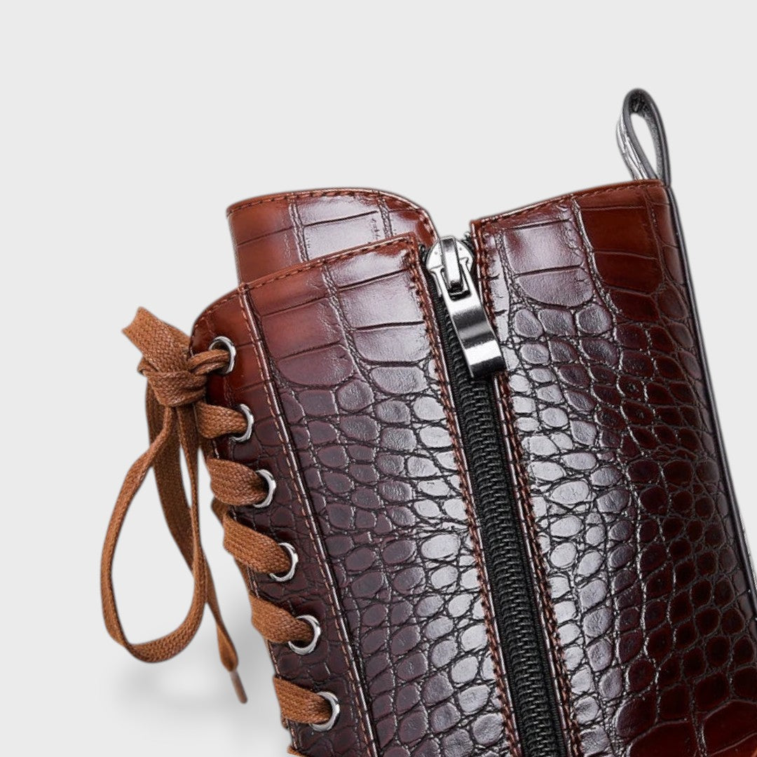 Botines Mujer Estilo Western con Cordones