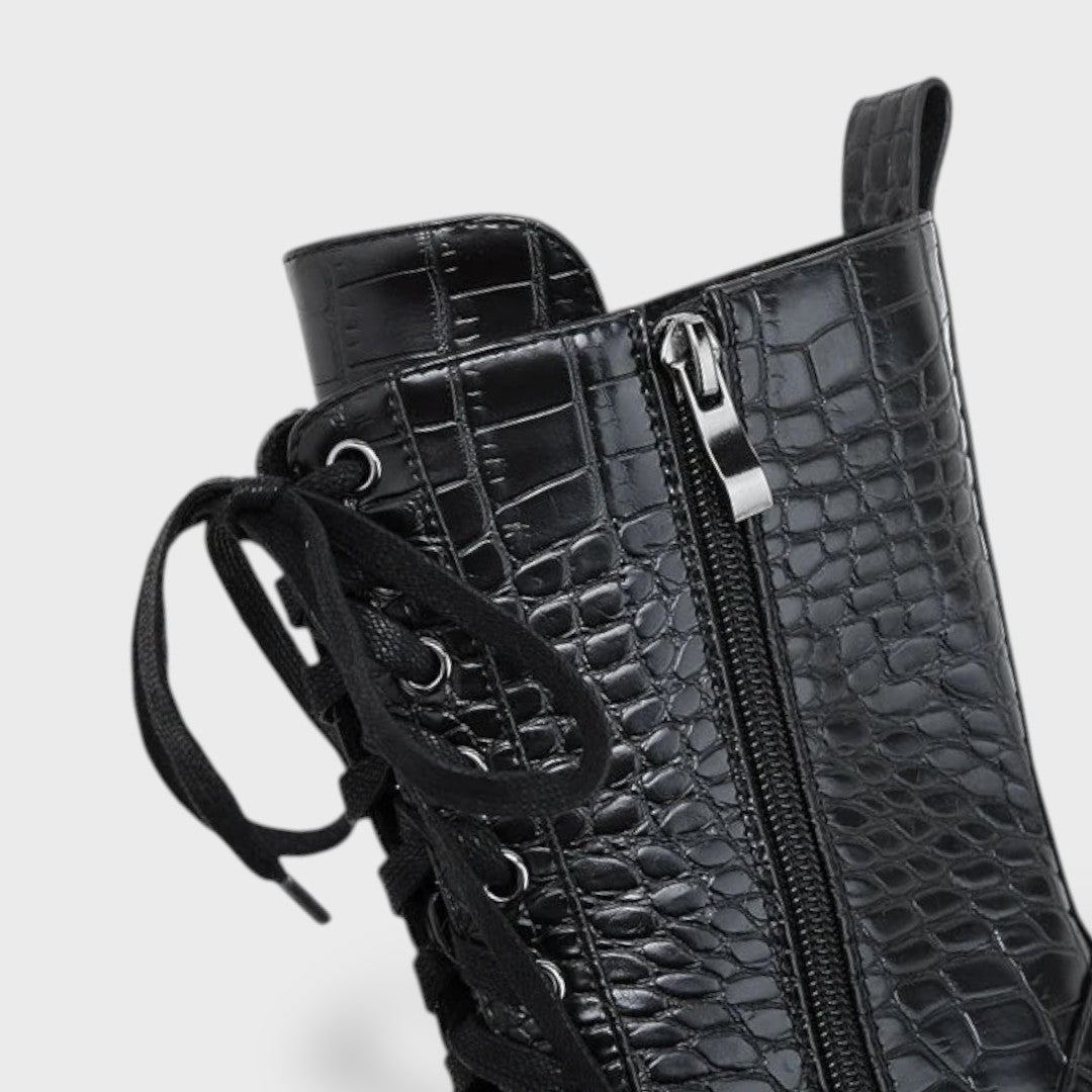 Botines Mujer Estilo Western con Cordones