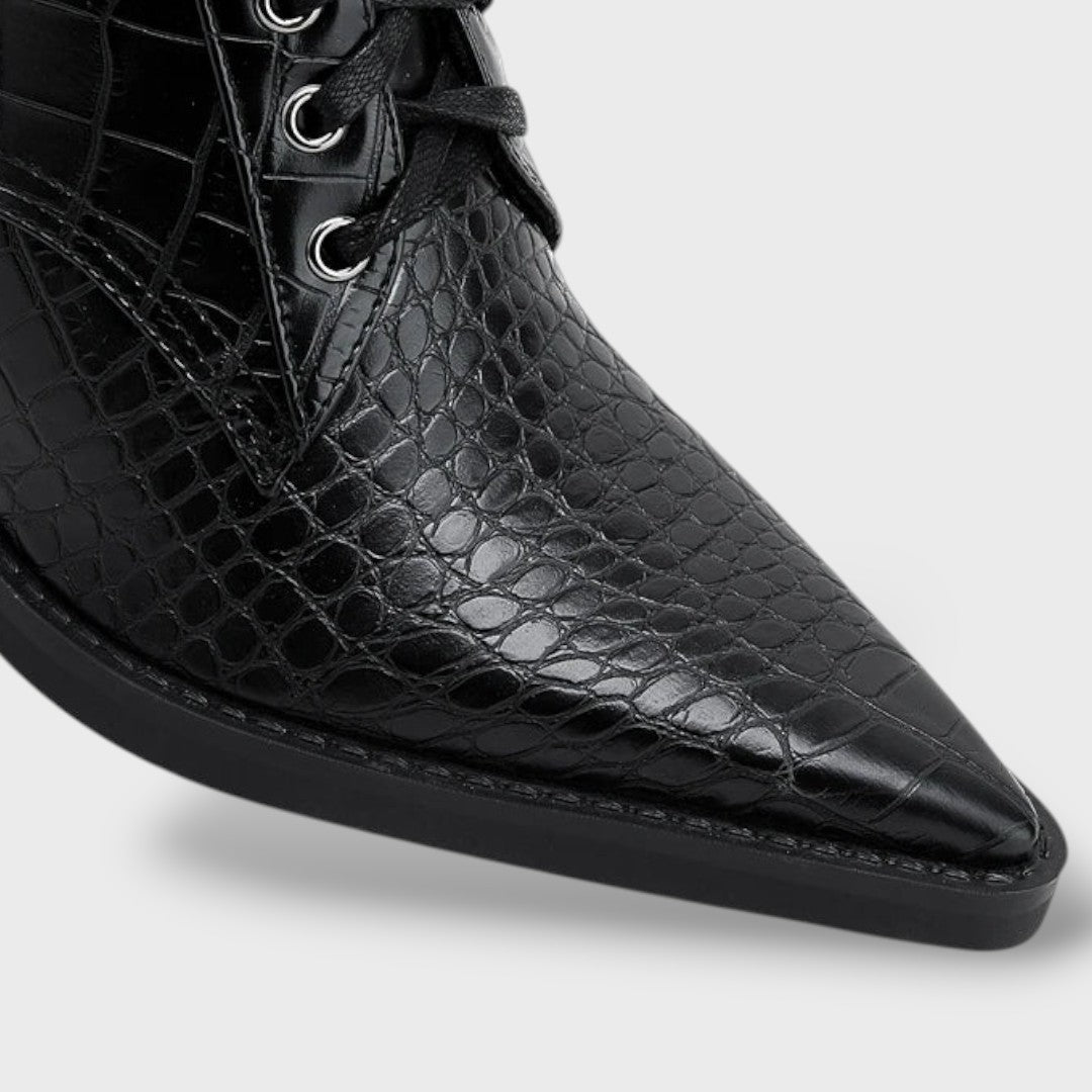 Botines Mujer Estilo Western con Cordones
