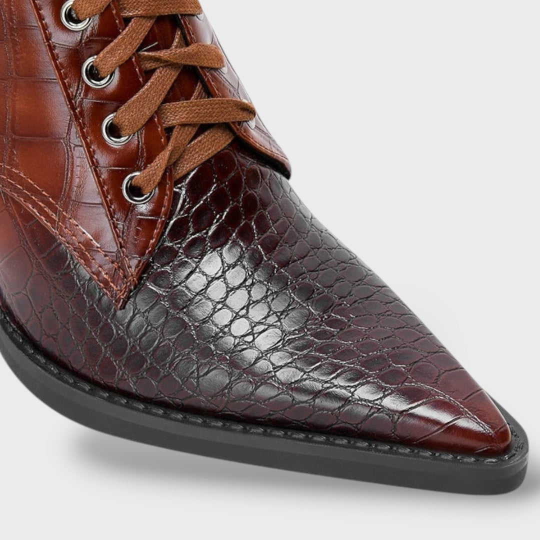 Botines Mujer Estilo Western con Cordones