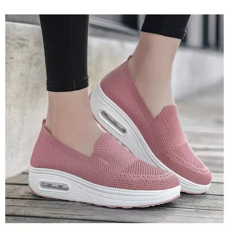 Zapatillas Slip-On Mujer de Punto con Plataforma y Cámara de Aire