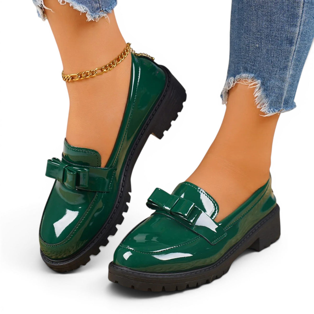 Mocasines de Charol Mujer Minimalistas de Suela Plana Flexible