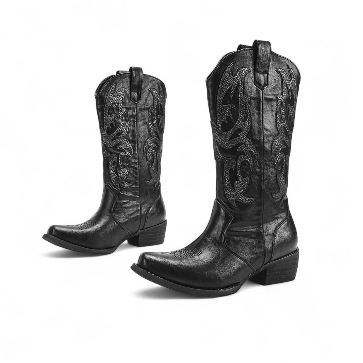 Botas Cowboy Mujer Camperas de Piel Lisas con Tacón