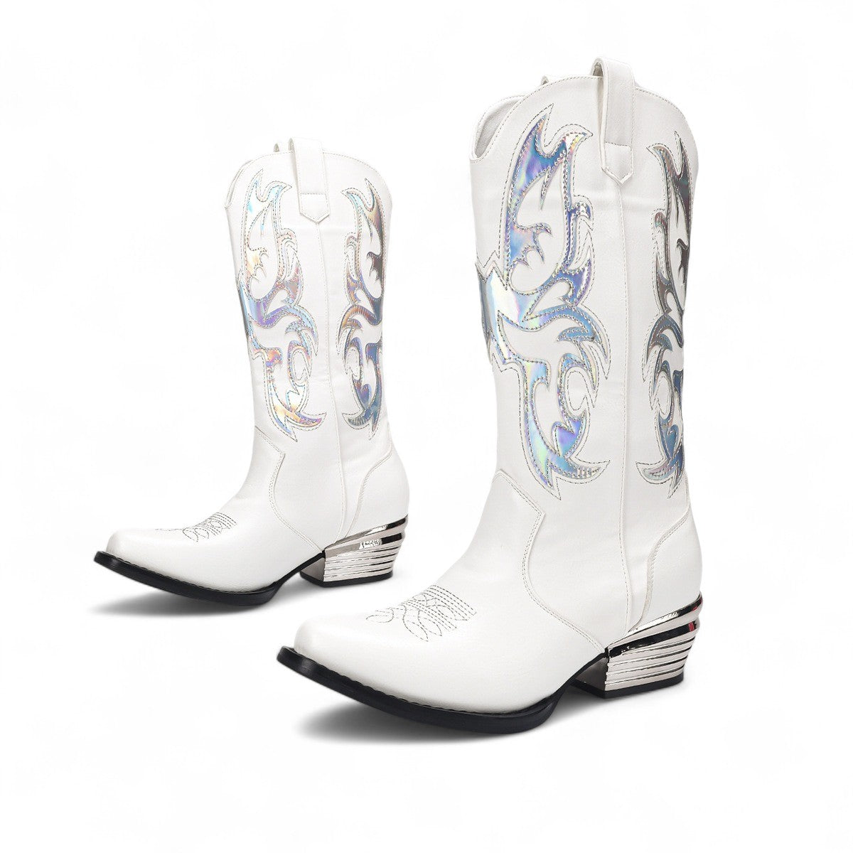 Botas Cowboy Mujer Camperas de Piel Lisas con Tacón