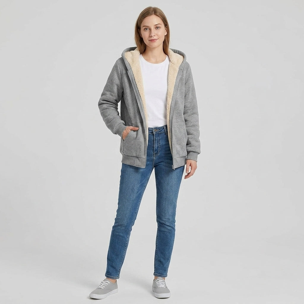 Sudadera con Capucha Mujer Efecto Polar y Corte Cómodo - vista 6