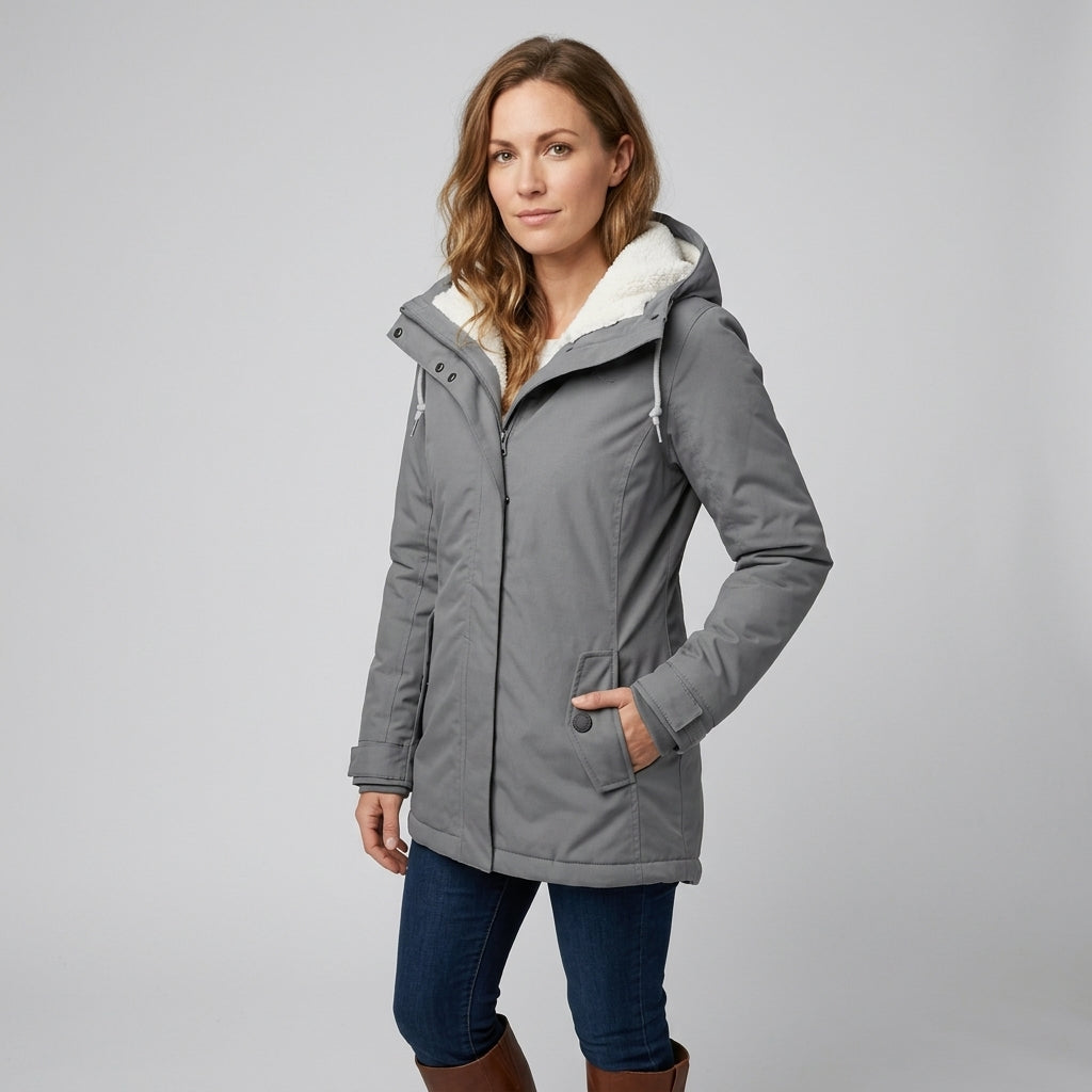 Abrigo Largo Mujer Impermeable con Capucha y Forro Suave - vista 5