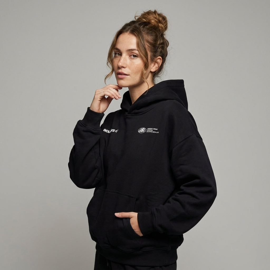 Sudadera con Capucha Mujer de Mezcla de Algodón y Corte Holgado - vista 5