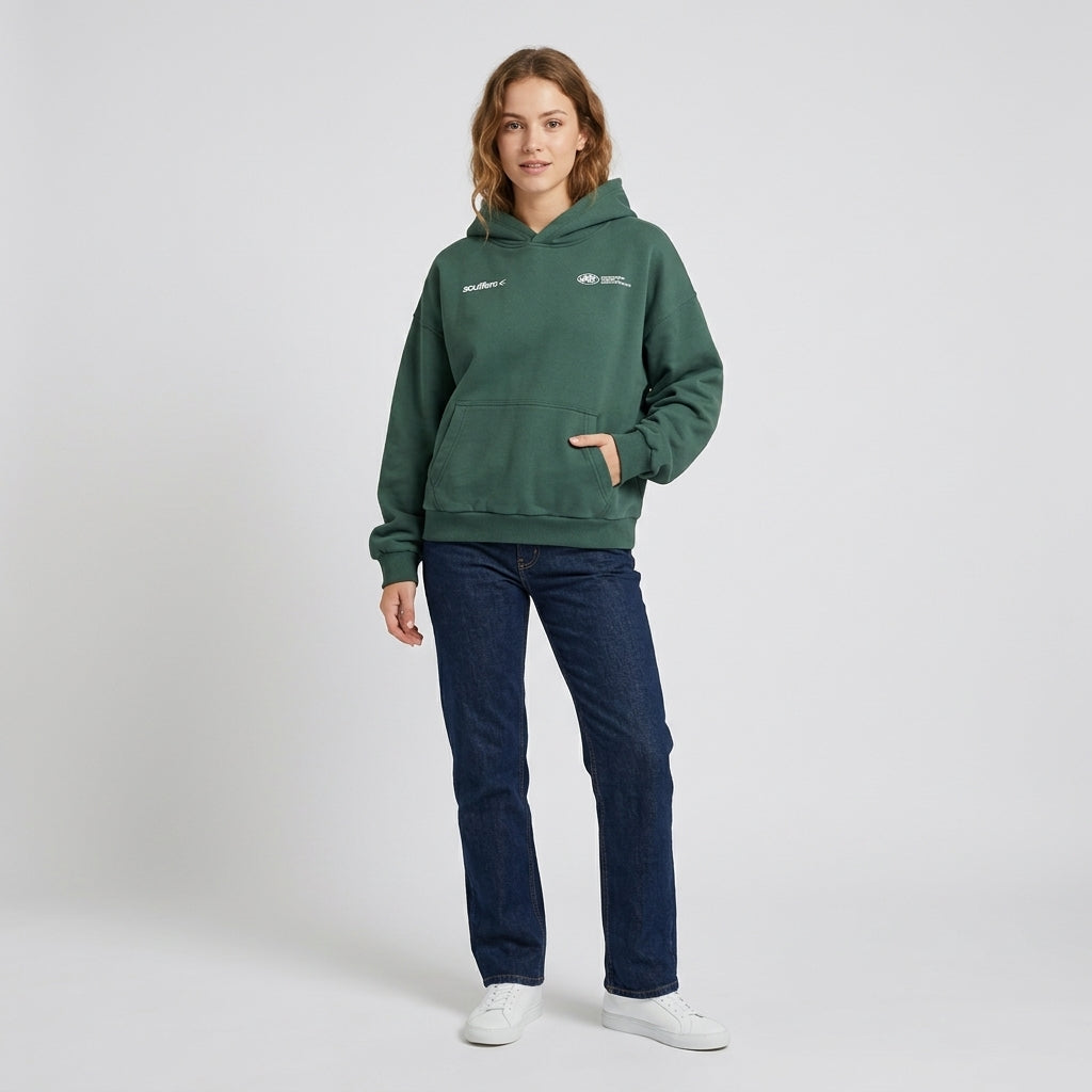 Sudadera con Capucha Mujer de Mezcla de Algodón y Corte Holgado - vista 1