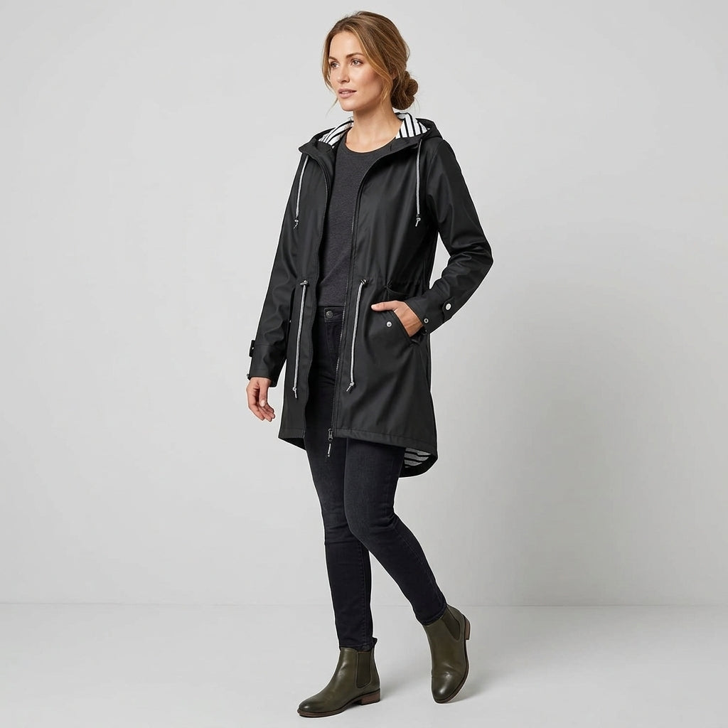 Chaqueta Impermeable Mujer con Capucha Ajustable y Corte Amplio - vista 7
