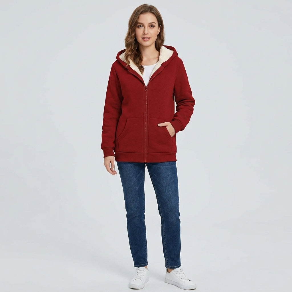 Sudadera con Capucha Mujer Efecto Polar y Corte Cómodo - vista 1