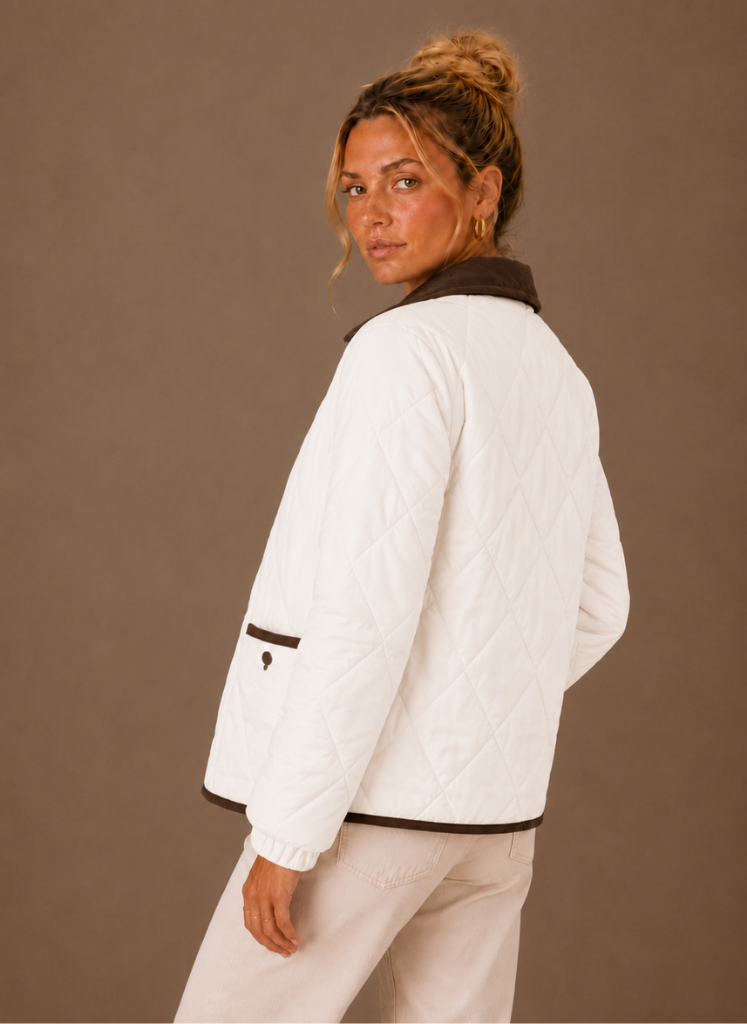 Chaqueta Acolchada Mujer Cuello Contraste Ligera