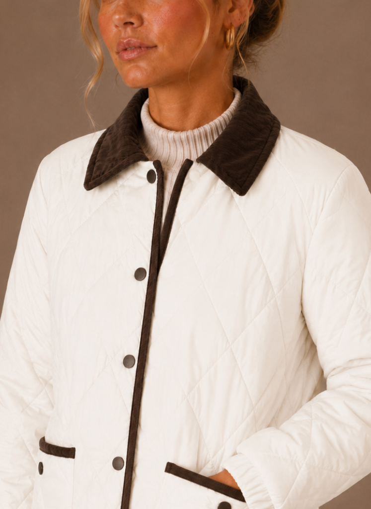 Chaqueta Acolchada Mujer Cuello Contraste Ligera