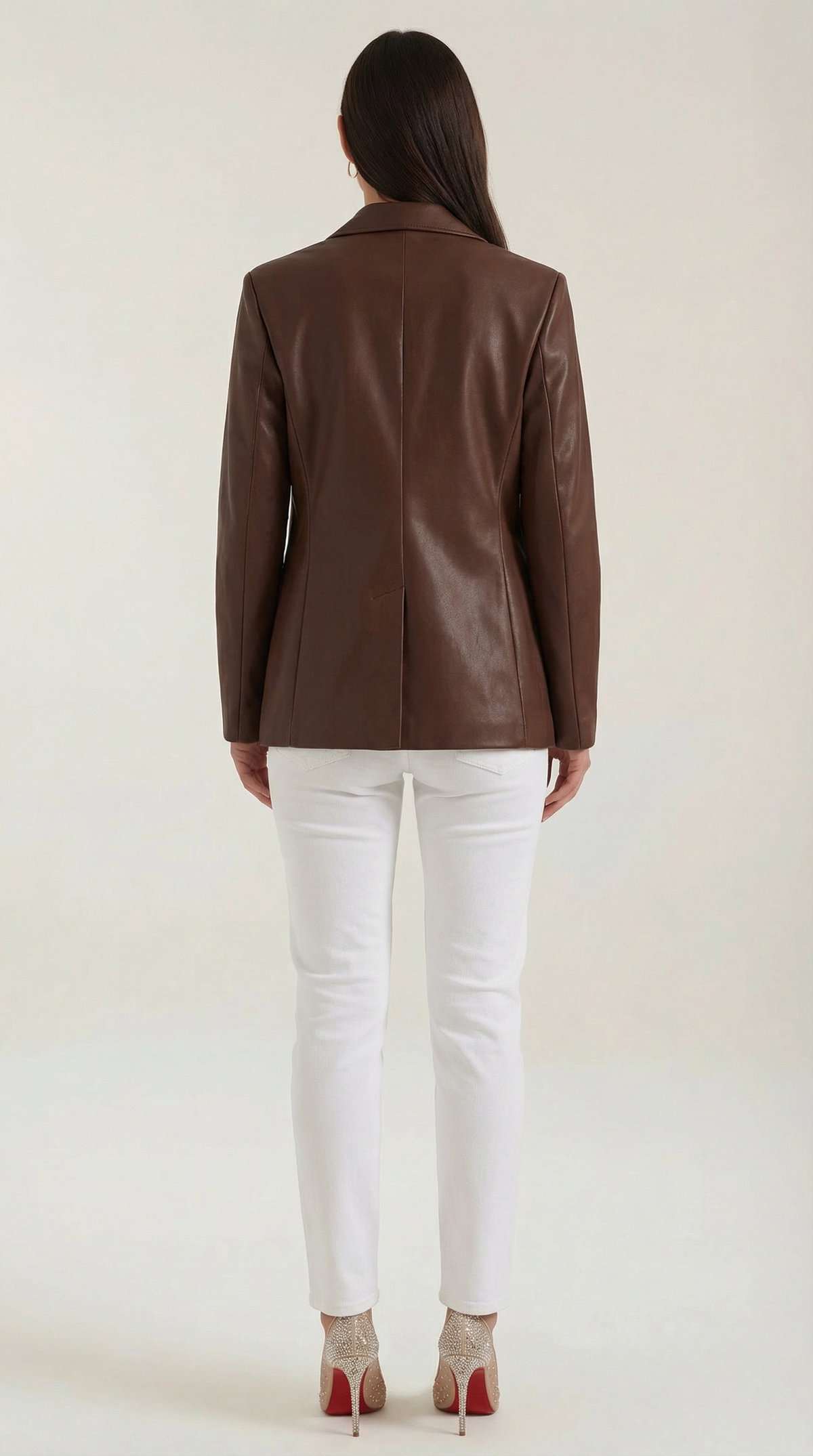 Blazer Mujer Oversize de Polipiel Brillante y Corte Estructurado - Vista 9