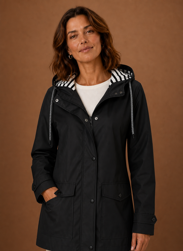 Trench Mujer Capucha Otoño Invierno Clásico