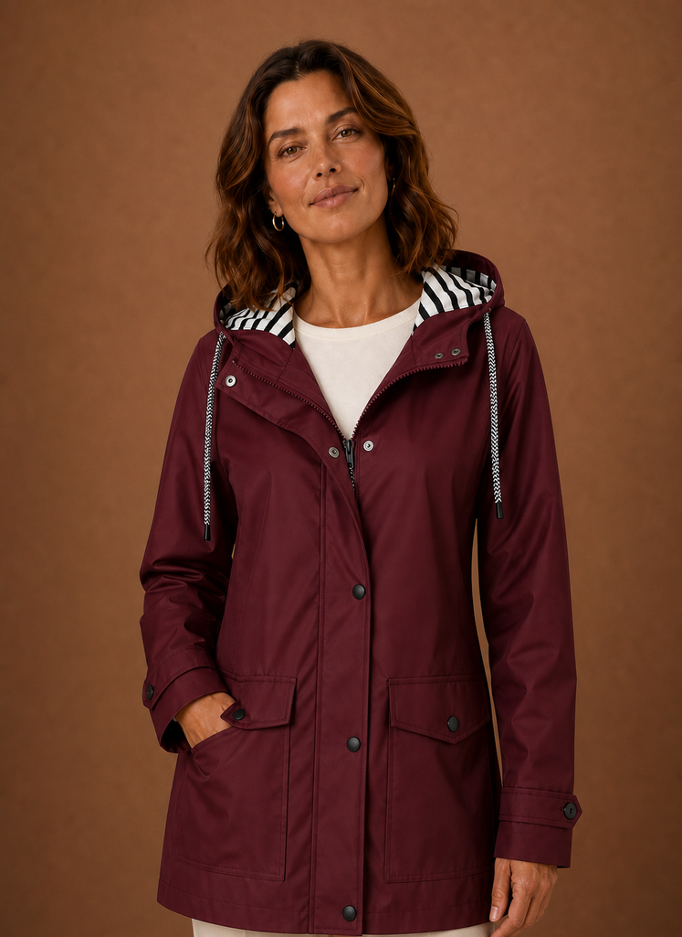 Trench Mujer Capucha Otoño Invierno Clásico