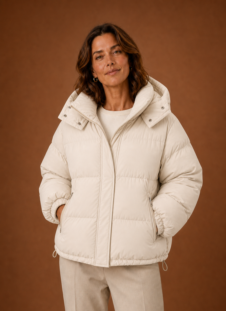 Plumífero Mujer Oversize Marrón Chocolate Cálido