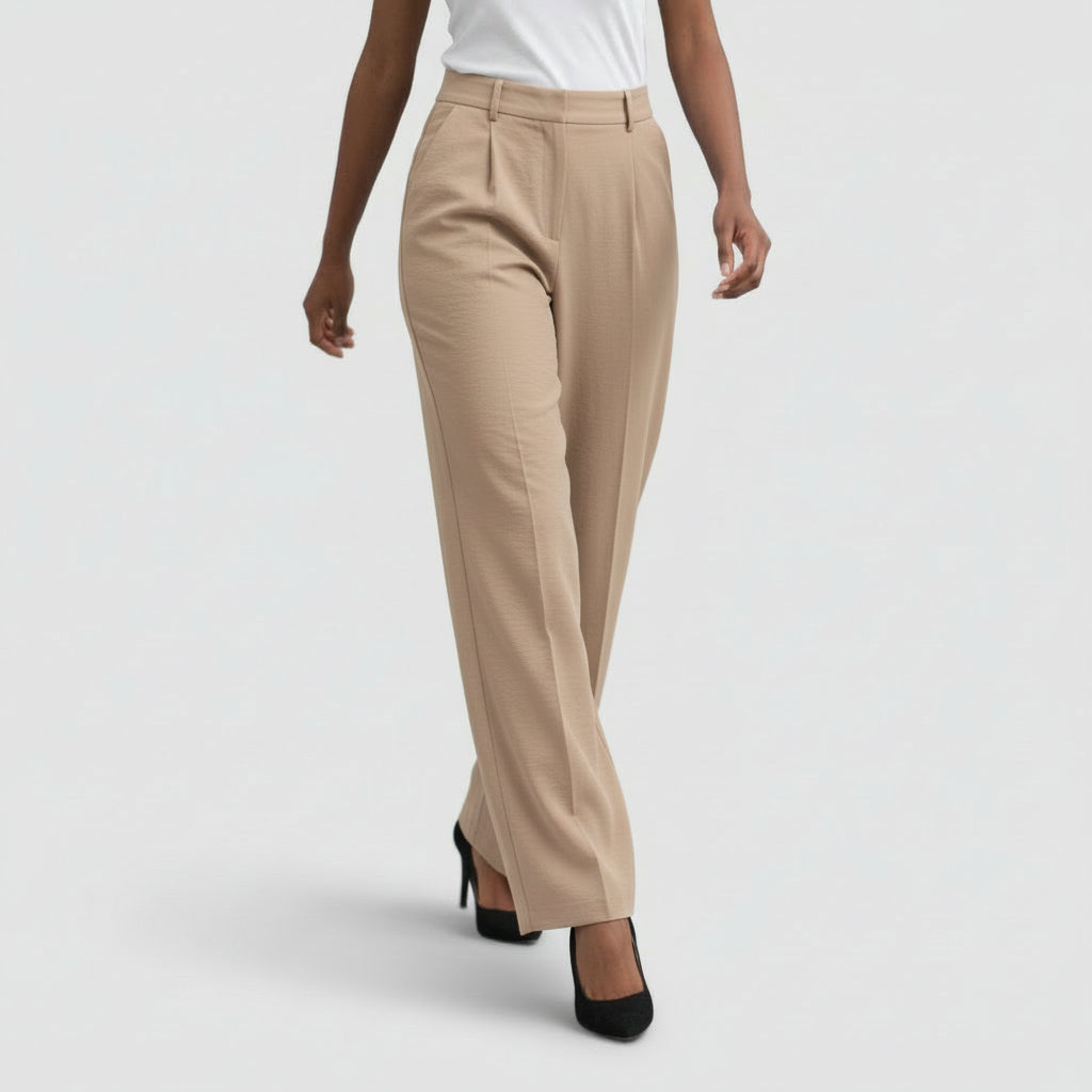 Pantalón Ancho Mujer Tiro Alto Pinzas