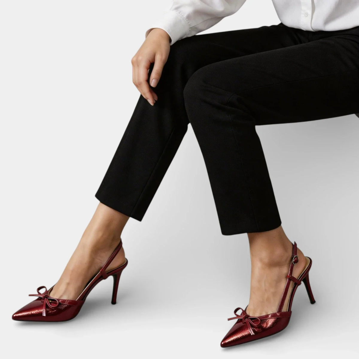 Zapatos de Tacón Mujer Brida en T Lazo