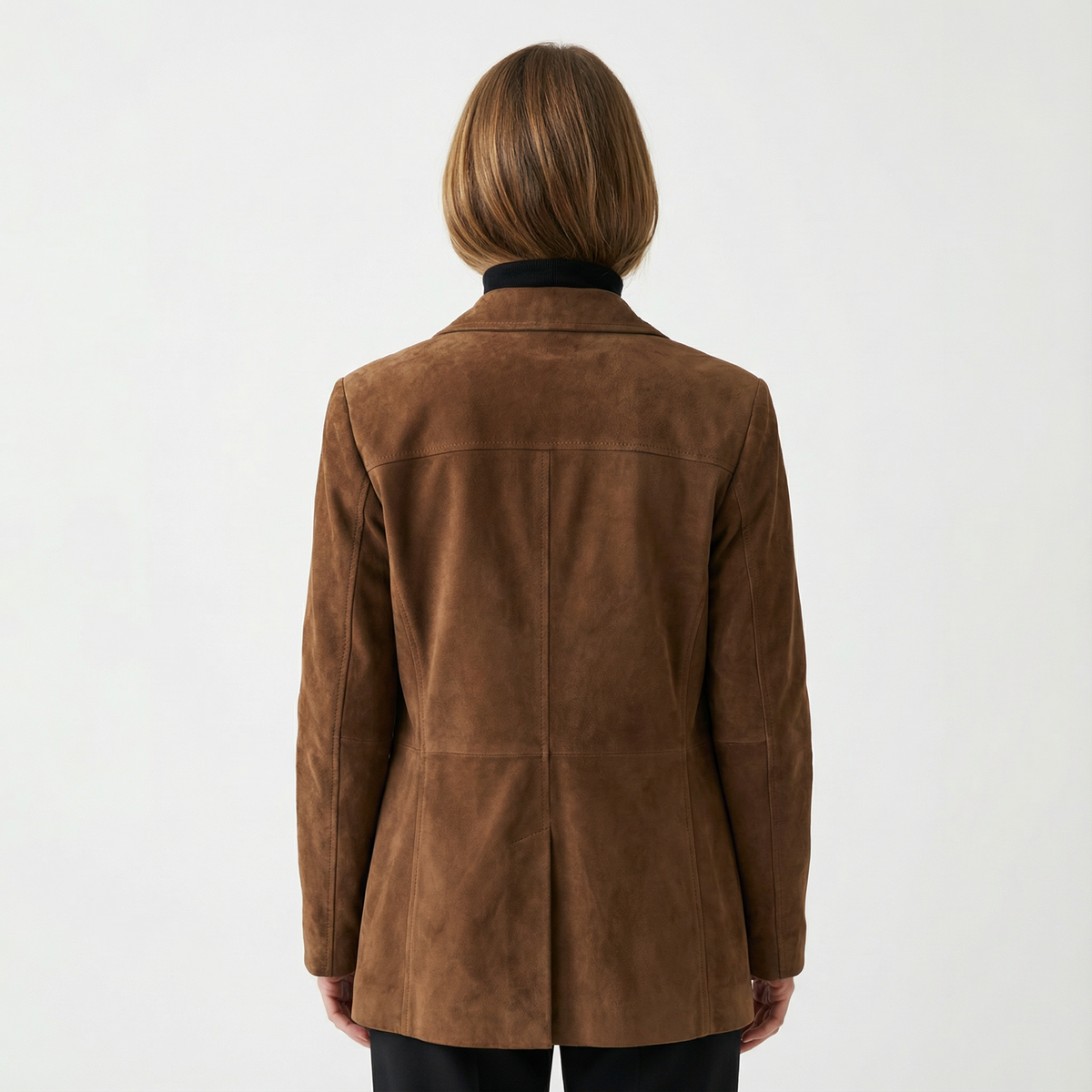 Cazadora Oversize de Ante Color Cognac