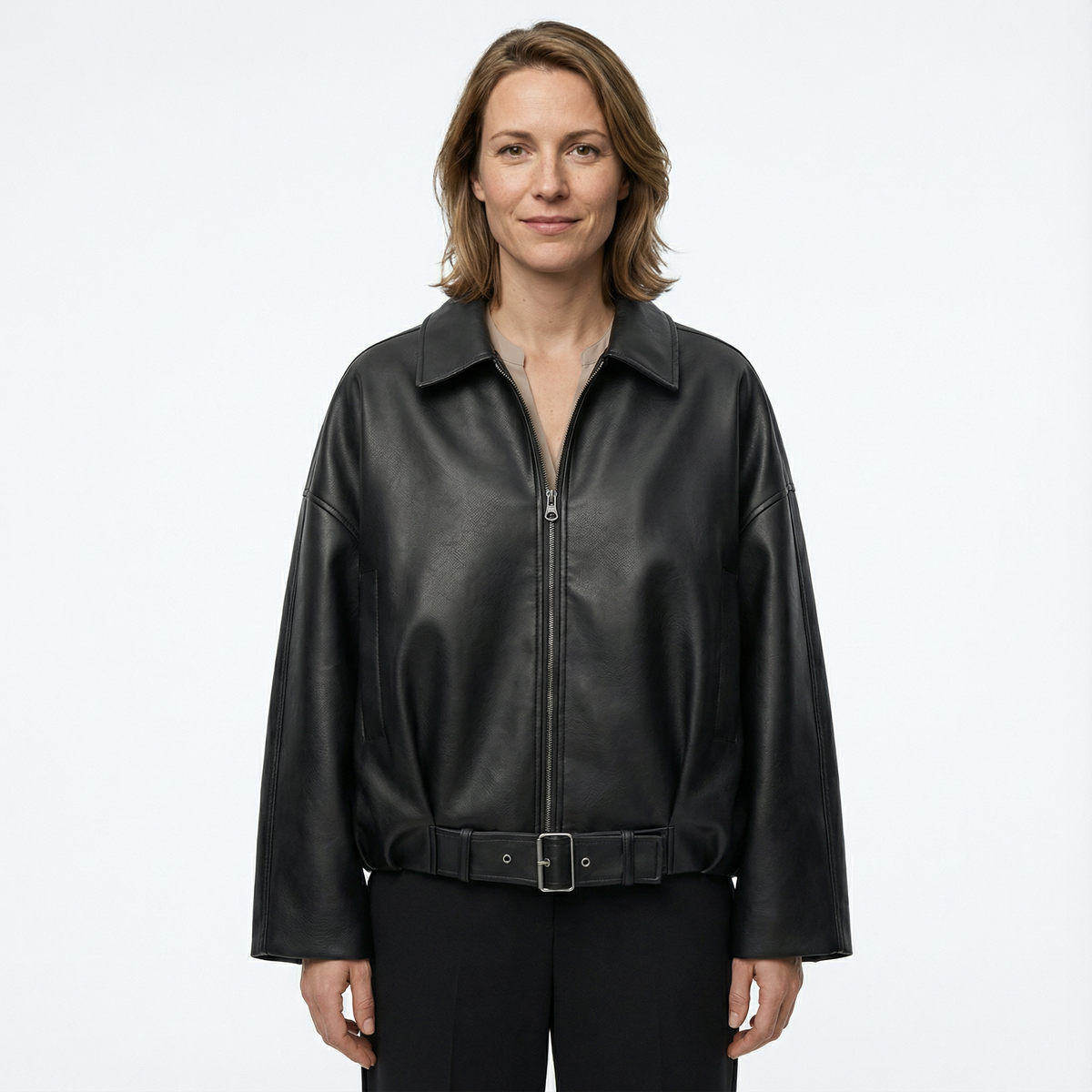 Cazadora Bomber Loose Fit con Cinturón