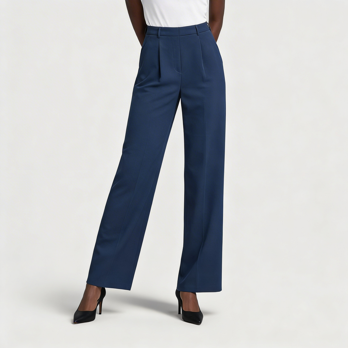 Pantalón Ancho Mujer Tiro Alto Pinzas