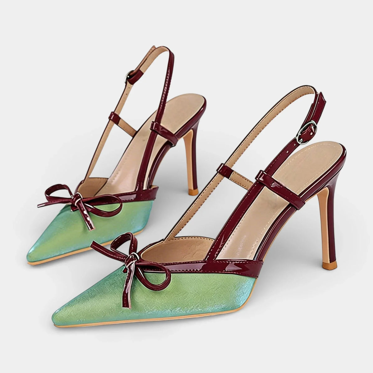 Zapatos de Tacón Mujer Brida en T Lazo