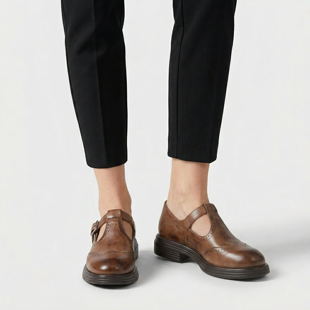 Zapatos Mary Jane Mujer Plataforma de Piel