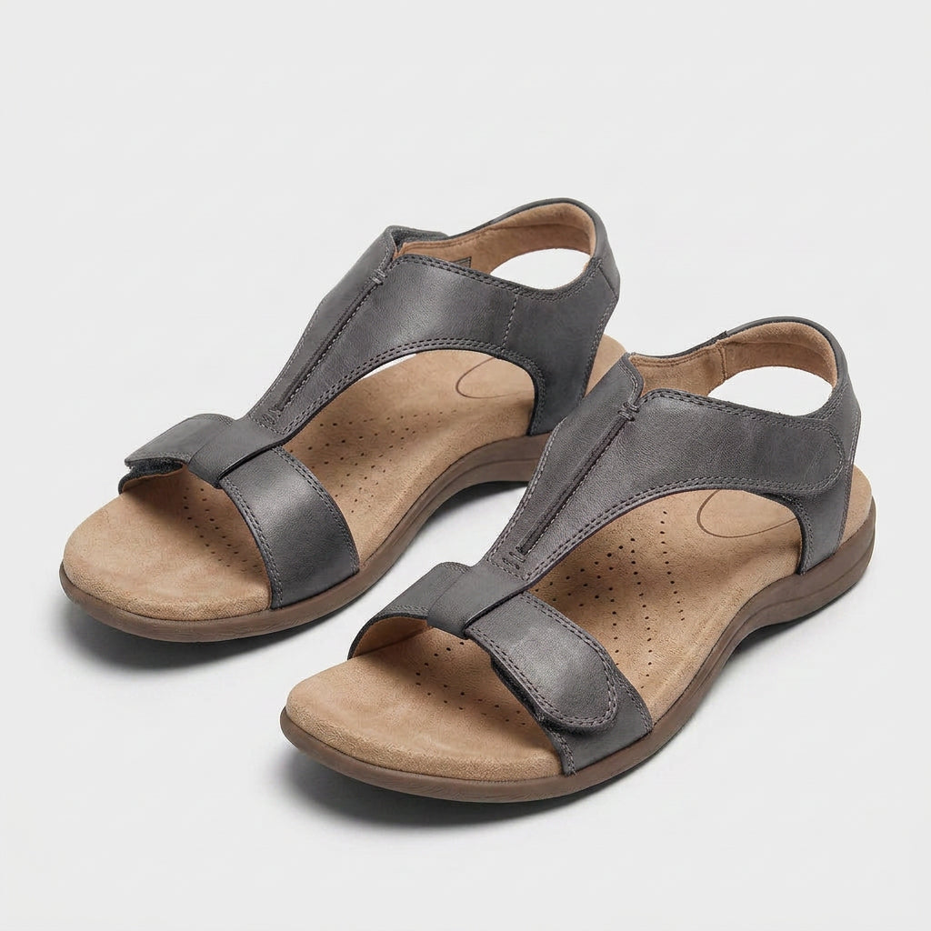 Sandalias Planas Mujer Brida en T Velcro