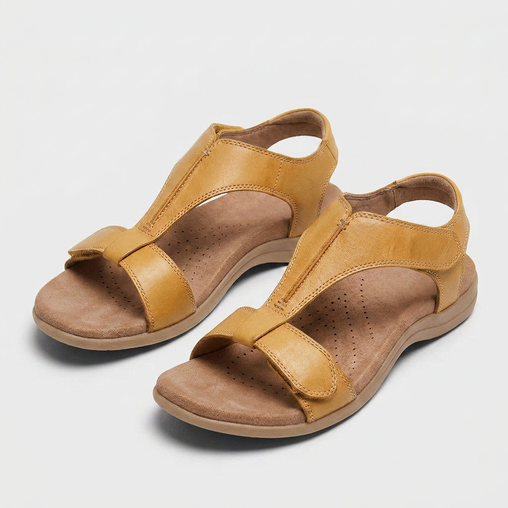 Sandalias Planas Mujer Brida en T Velcro