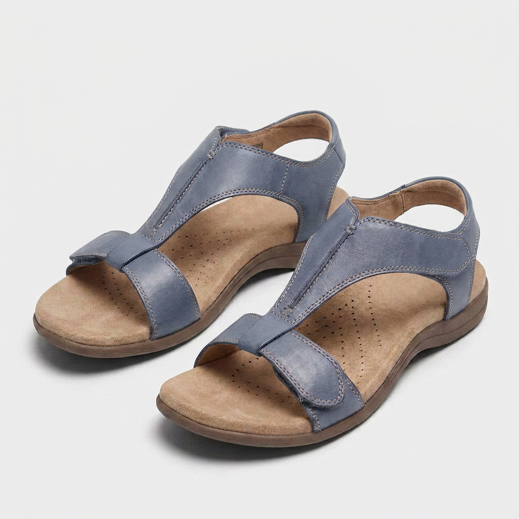 Sandalias Planas Mujer Brida en T Velcro