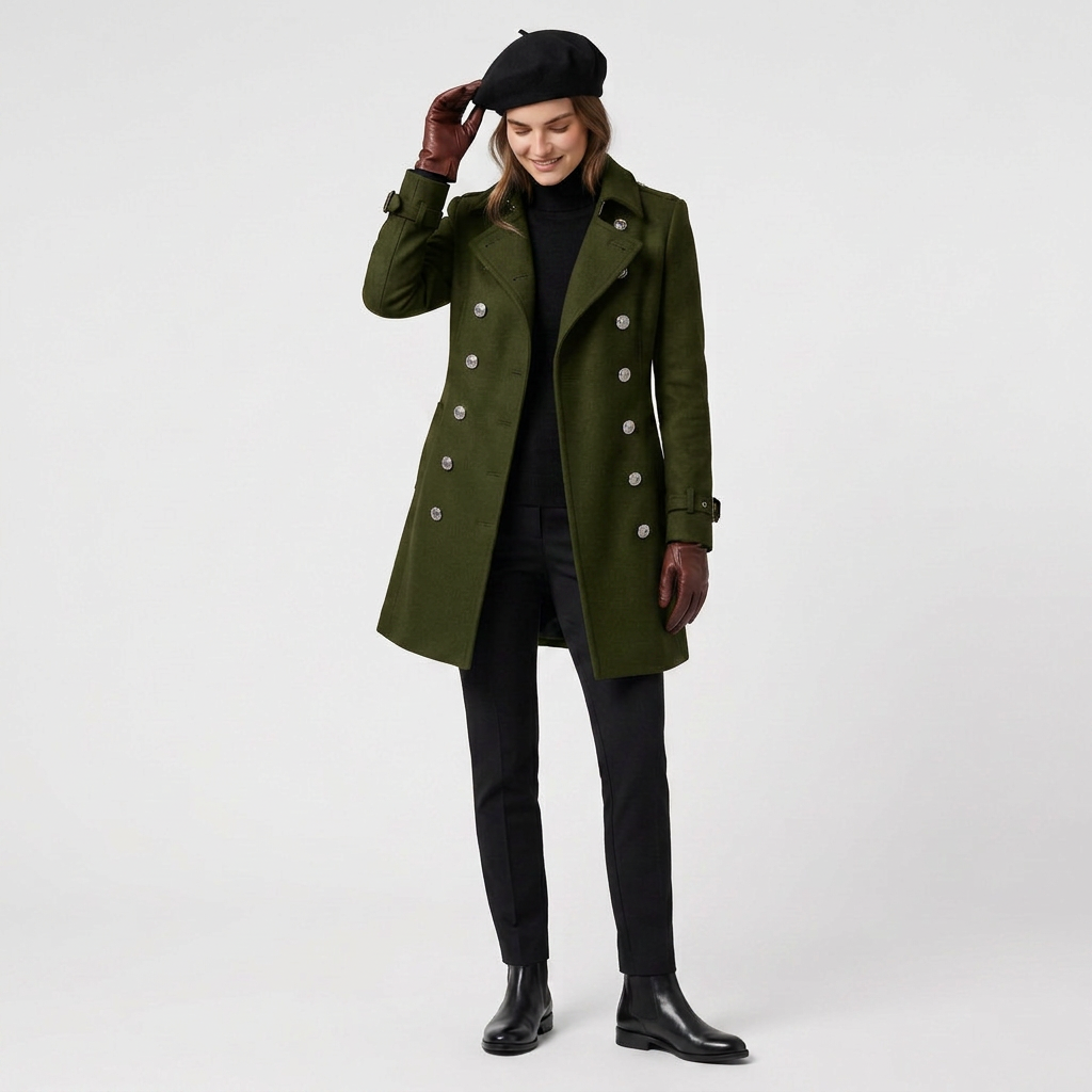 Trench Largo Mujer Corte Clásico Elegante