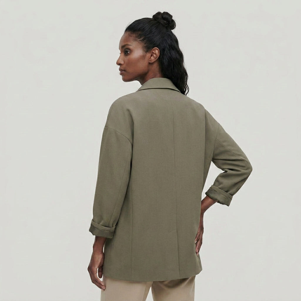 Blazer Mujer Ancho Informal Hombros Marcados