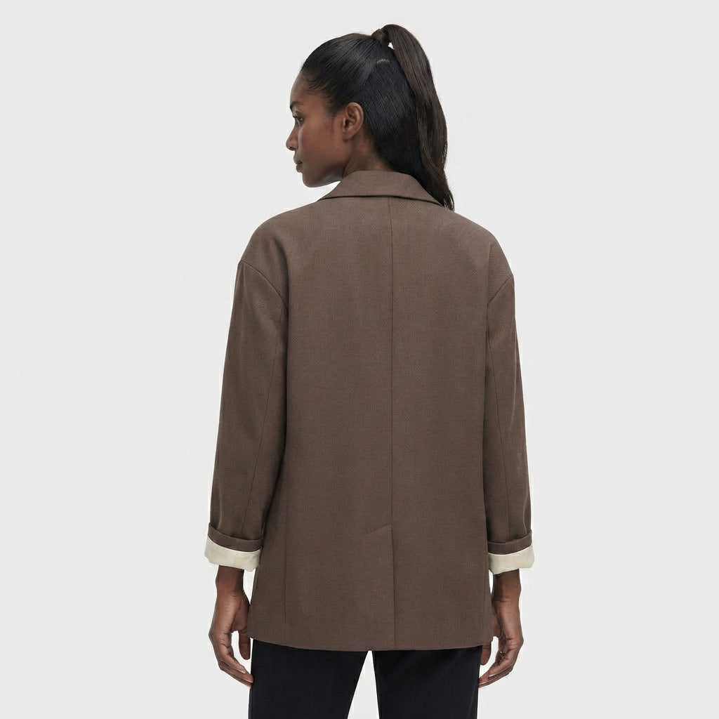 Blazer Mujer Doble Botonadura Hombros Estructurados