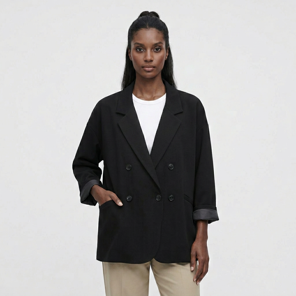 Blazer Mujer Ancho Informal Hombros Marcados