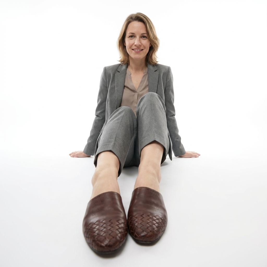 Sandalias Mujer Mule Trenzadas de Piel